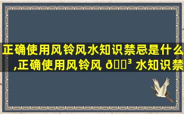 正确使用风铃风水知识禁忌是什么,正确使用风铃风 🌳 水知识禁忌是什么意思